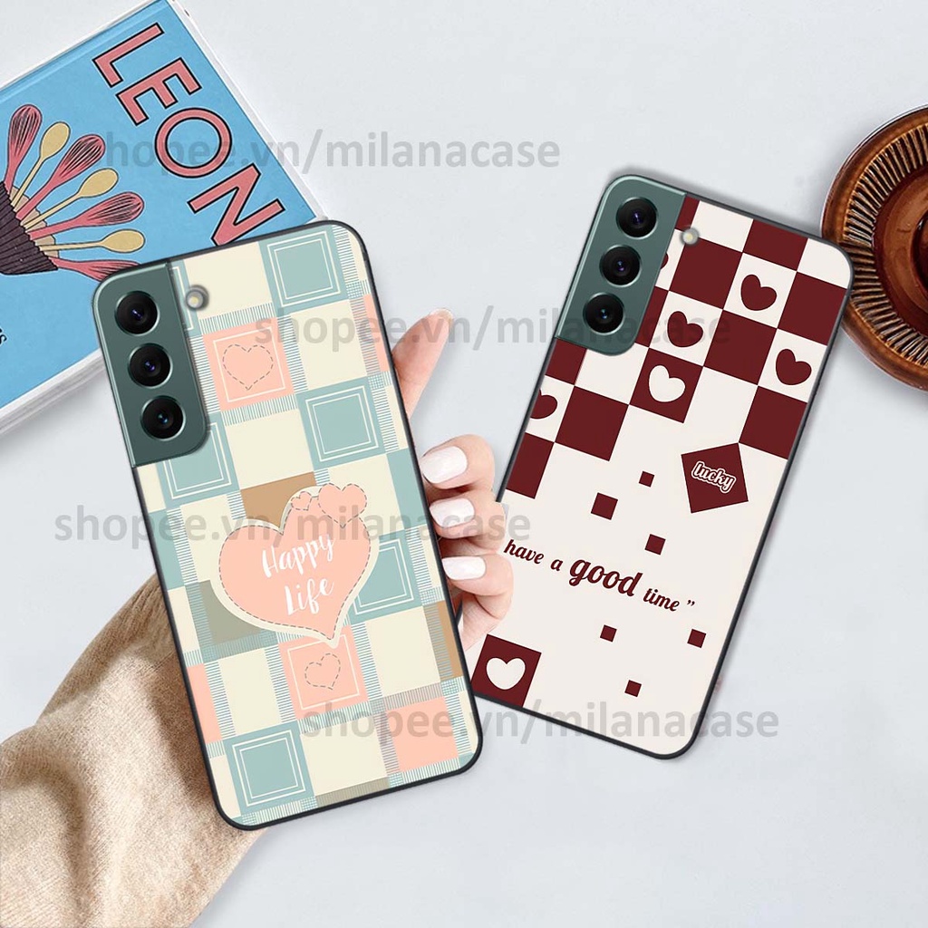 Ốp Samsung S22 / S22 Plus / S22 Ultra / S22+ caro họa tiết nhiều màu sắc siêu đẹp thời trang cá tính
