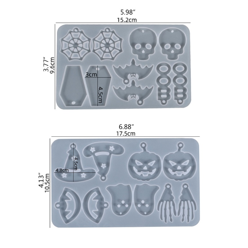 Khuôn Silicone Hình Đầu Lâu / Dơi / Bí Ngô Dùng Làm Đồ Thủ Công Dịp Halloween
