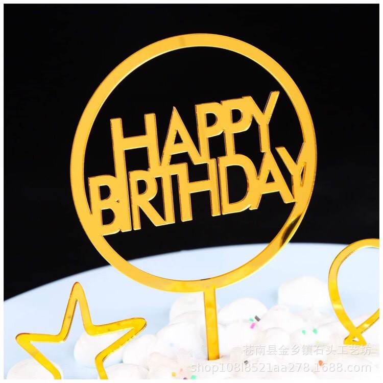 Trang Trí Sinh Nhật - Combo 10 chiếc Meka Hình tròn cứng màu vàng