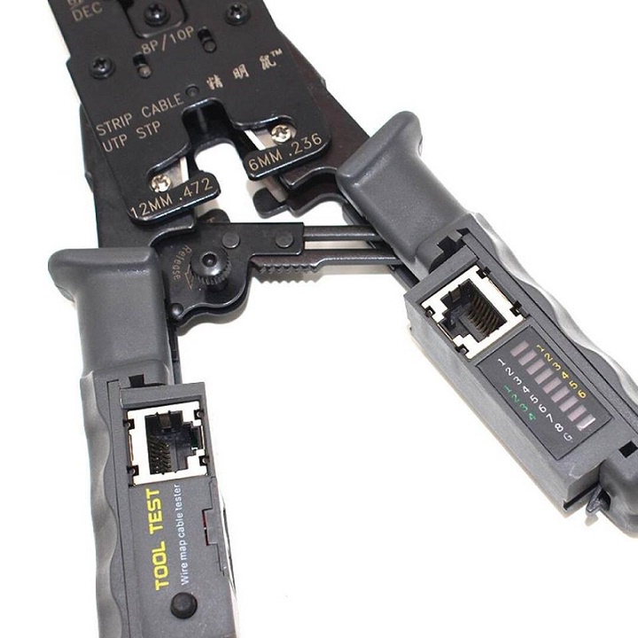 Kìm mạng RJ45, RJ11, RJ12 + Chức năng test dây mạng HT-022 - Kìm mạng đa năng cao cấp