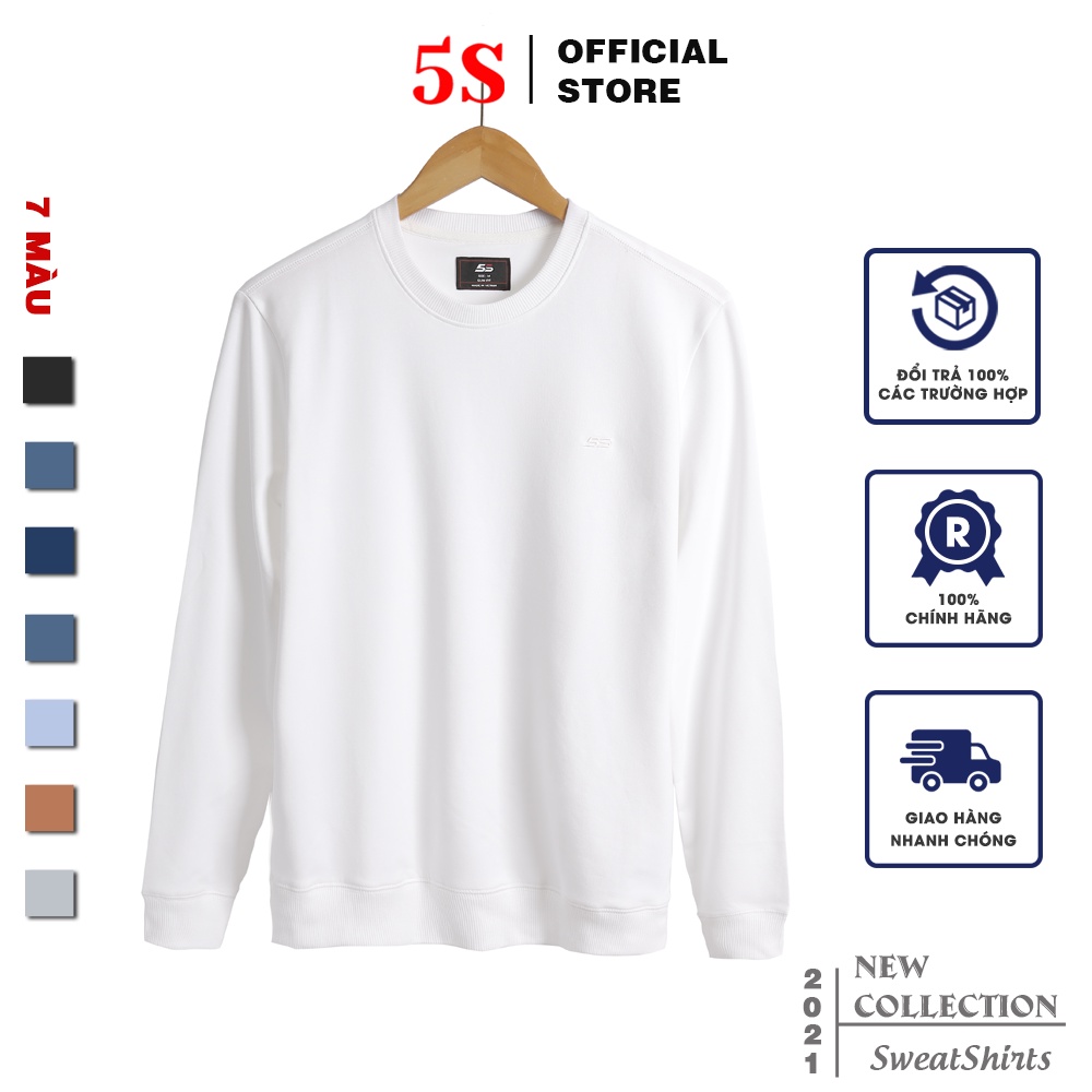 Áo Nỉ Nam 5S Dài Tay Cổ Tròn, Chất Nỉ Cao Cấp, Mềm Mịn, Dày Vừa Phải, Không Bai Xù, Giữ Ấm Tốt (ANI21013-07)