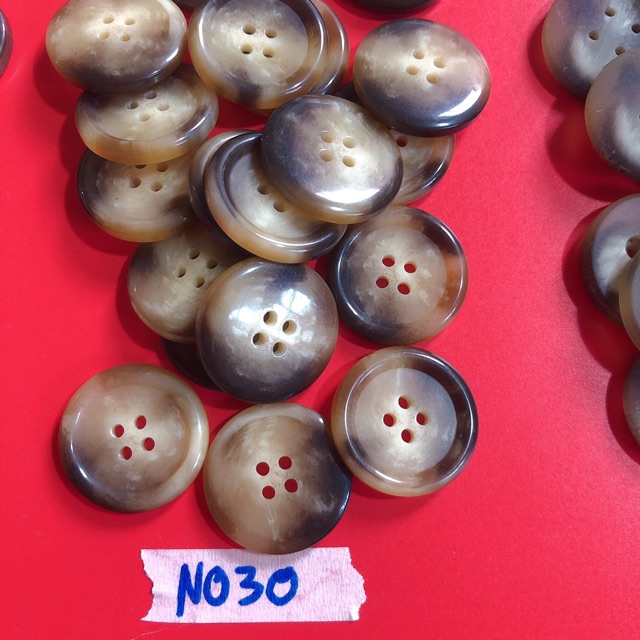 Combo 5 nút áo,khuy áo,cúc áo nâu vằng N028-N031