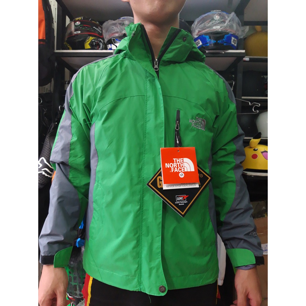 Áo khoác "The north face" 2 lớp chống nước màu xanh lá - Áo khoác dù - Áo gió nhẹ