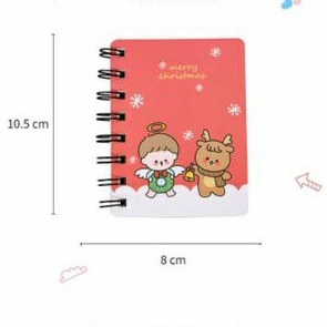 Sổ tay cute ghi chép từ vựng chủ đề giáng sinh/ Sổ lò xo mini, vở viết a7 cầm tay hình noel làm quà tặng cho học sinh