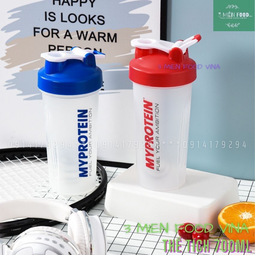 [HCM]Bình Nước Thể Thao | Bình lắc đựng nước thể thao My Protein 700ml | Bình nước Tập Gym-3 miền food vina