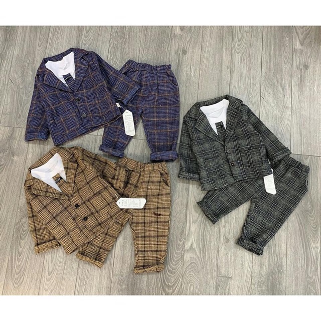 Set vest 3 chi tiết cho bé trai va