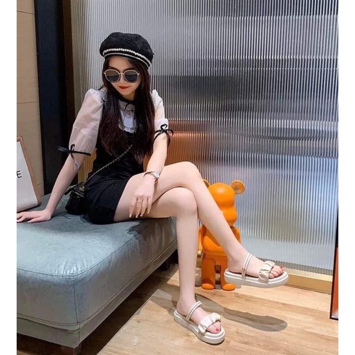 DÉP sandal BÁNH MÌ quay nhún 2 kiểu đi thời trang hè 2022 cho nữ-đế siêu nhẹ-