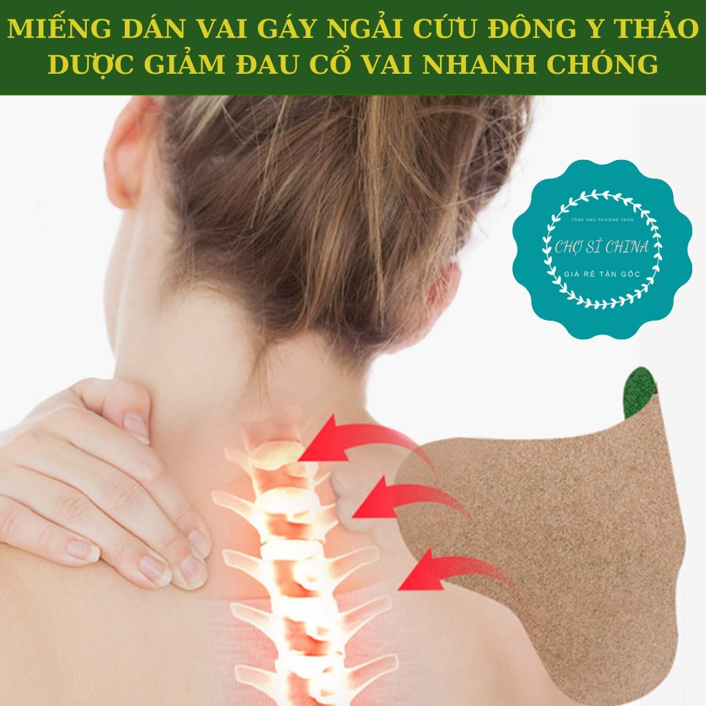 Miếng Dán Vai Gáy Ngải Cứu Đông Y Thảo Dược Hộp 12 Miếng