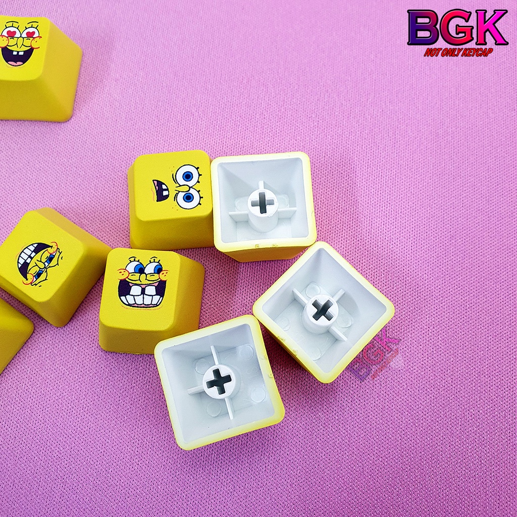 Bộ Keycap 13 Nút Cảm Xúc Của Spongebob Chất Liệu PBT In Dye Sub 5 Mặt