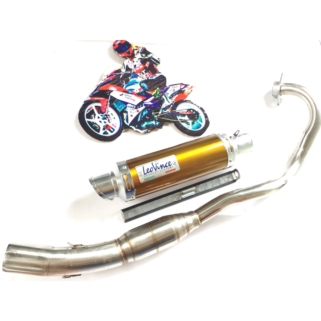 Pô leovince VÀNG cổ bầu hơi inox exciter, winer, sonic, raider, satria, gsx,....