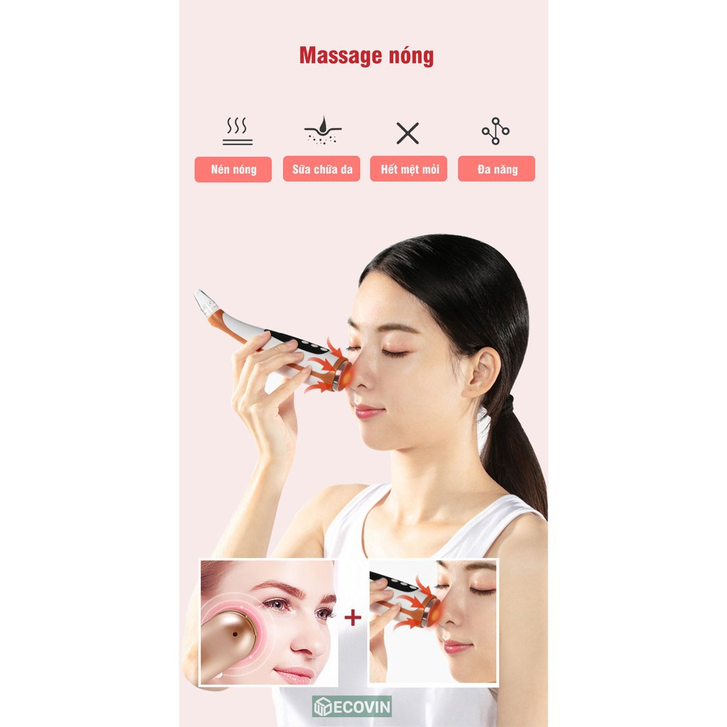 [Freeship - Hàng Xịn] Máy Hút Mụn Và Massage Nóng Skin Care, Hút Mụn Cám, Mụn Đầu Đen