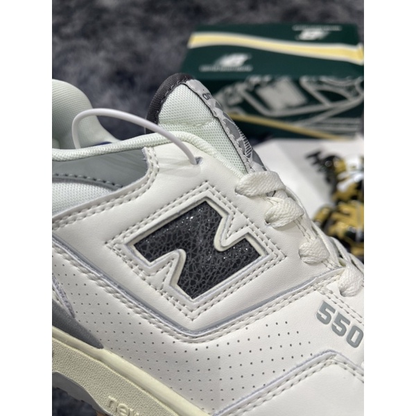 Giầy Thể Thao NB 550 Alme Leon Dore White Grey Bản Best 2022 |Đế Gỗ |Dập Code
