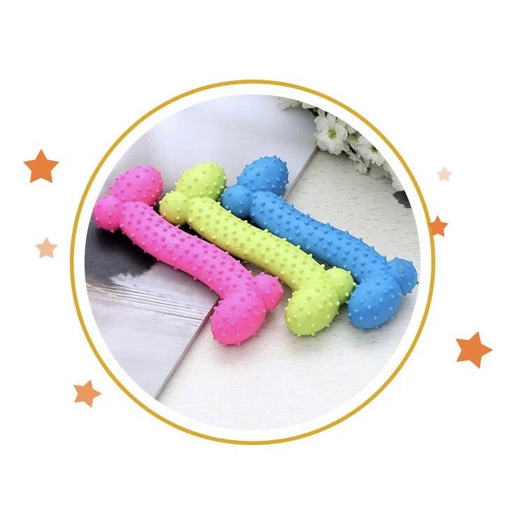 Đồ Chơi Cao Su Tự Nhiên Hình Xương Có Gai Luyện Tập Răng Cho Pet Cưng