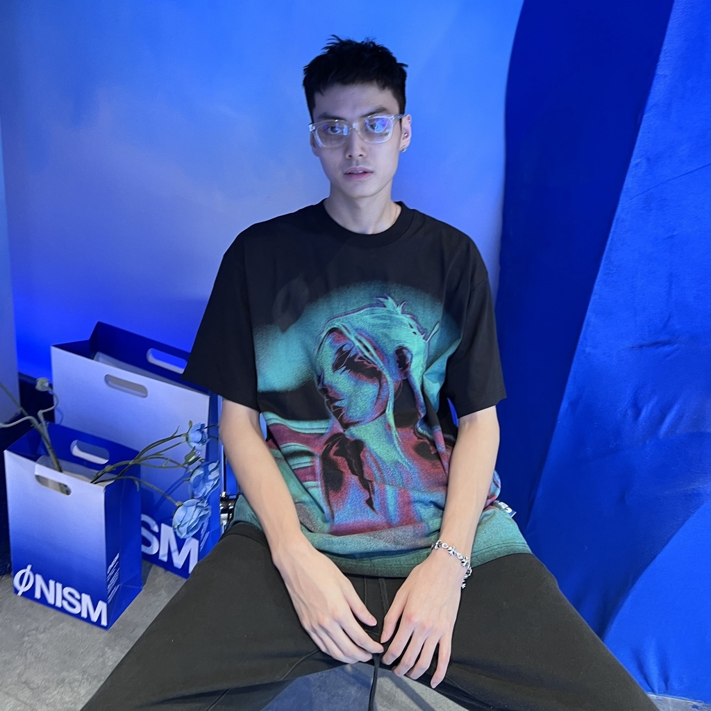 Áo thun unisex Lucid lust-black green màu đen - Charm tee Onism