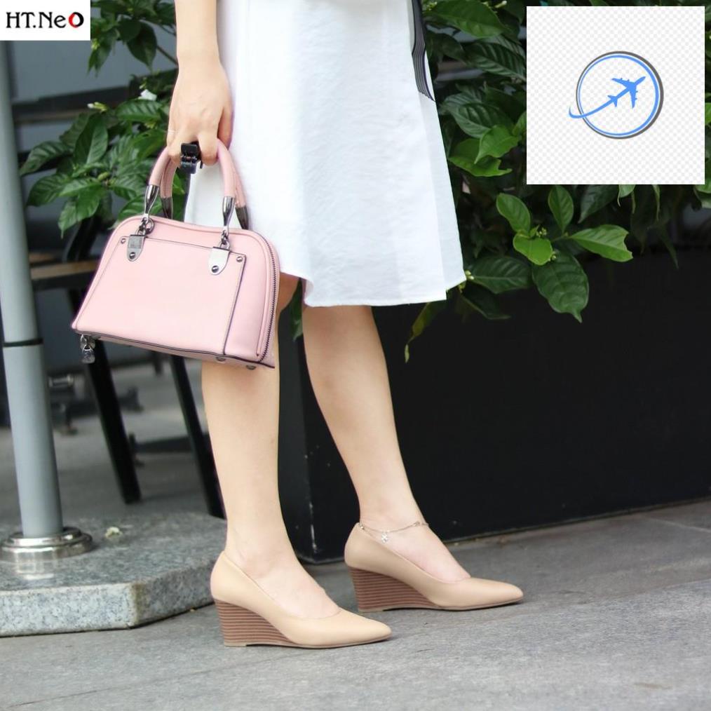 Giày công sở nữ đế xuồng HT.NEO da bò xịn đế kếp siêu bền và chắc chân lên dáng cực sang cực đẹp CS69-nude