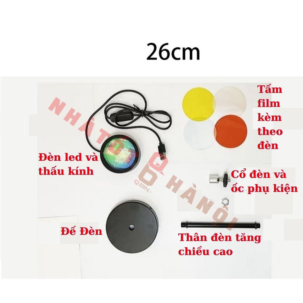 Đèn hoàng hôn Đèn sunset cầu vồng  led tiktok 10 màu trong 1  rainbow lamp Rose blackpink lisa trang trí CHILL Cao cấp