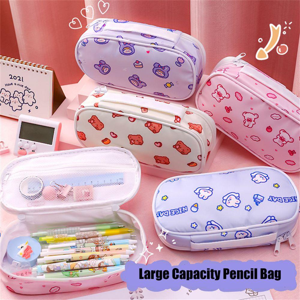 LAYOR1 Túi Đựng Bút Họa Tiết Hoạt Hình Dễ Thương Cho Học Sinh