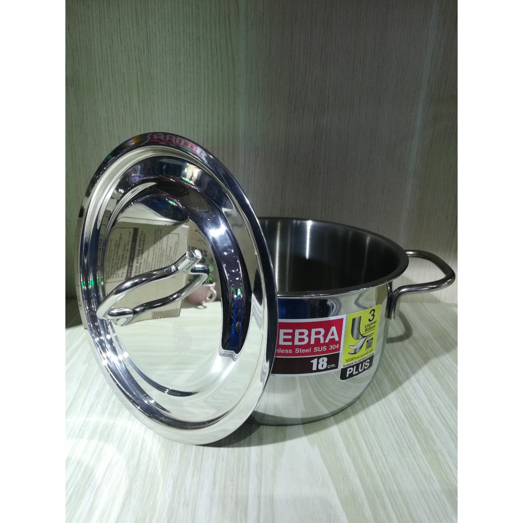Nồi inox zebra Extreme Infinity Inox 3 đáy nắp phẳng (2,5l) 18cm-162286