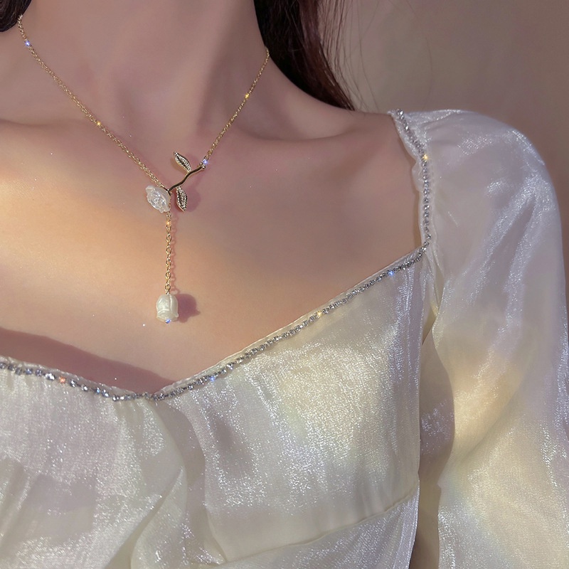 Vòng cổ Mặt Hoa Hồng Phong Cách Vintage
