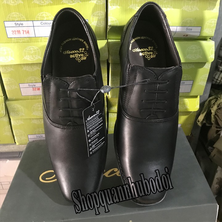 GIÀY ĐEN ĐẾ HƠI DA CỪU CAO CẤP ARMY ASECO 32 GENERALS