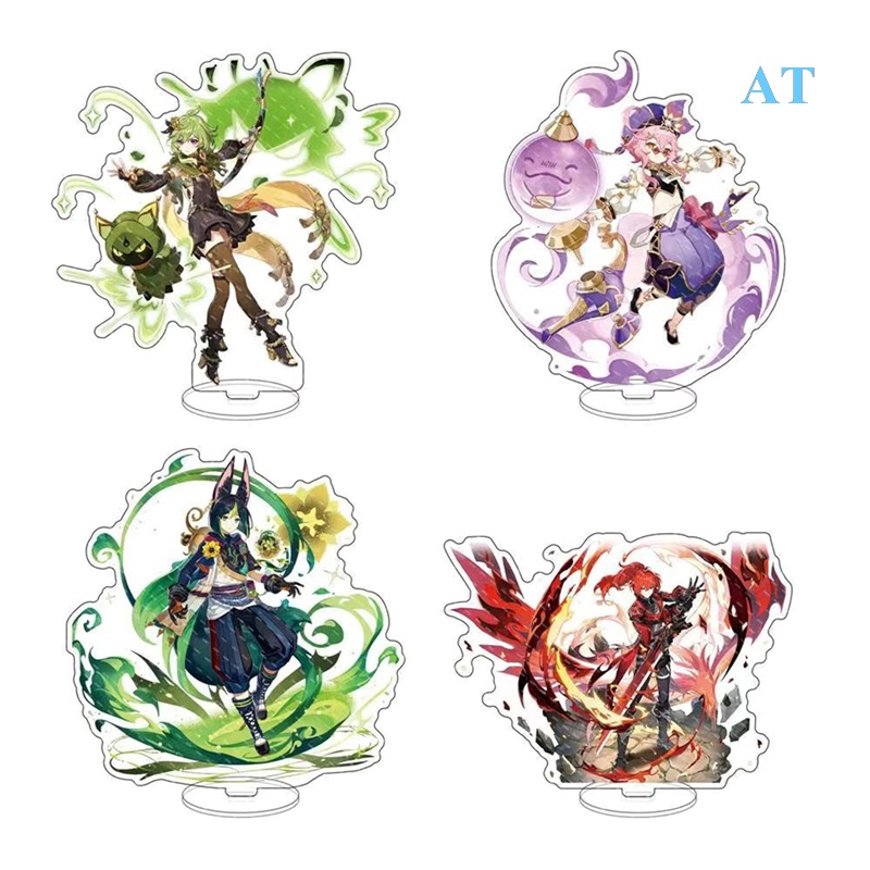 Aasleaty Mô Hình Anime Genshin Va Chạm Diluc Venti Klee Zhongli Bằng Acrylic Trang Trí Bàn Làm Việc Mới
