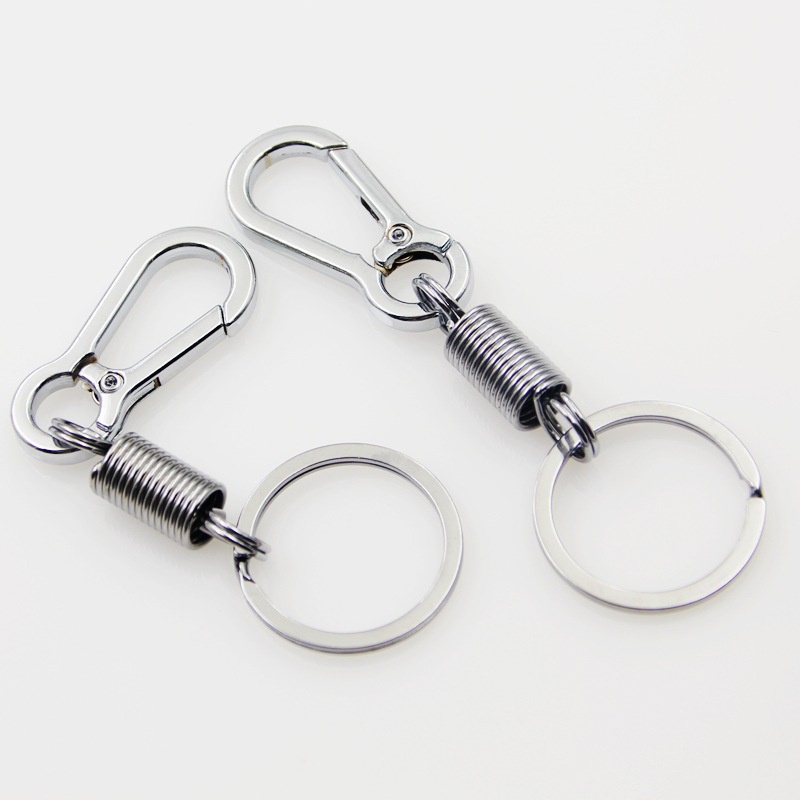 Móc chìa khóa bằng hợp kim kẽm màu bạc 9cm hỗ trợ chống thất lạc dành cho nam