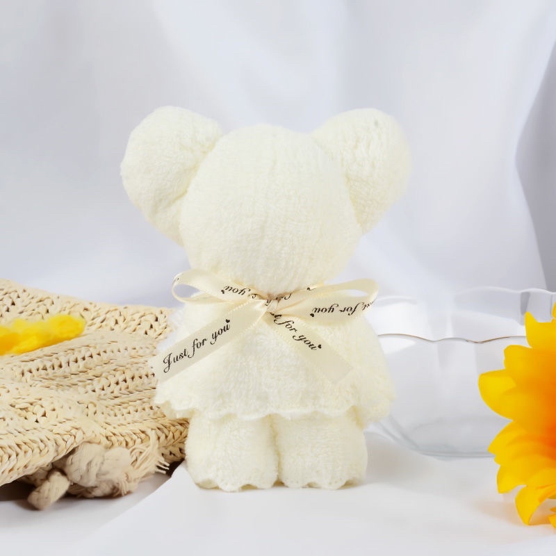 Khăn mặt gấp hình gấu teddy, quà tặng sinh nhật, 8/3, 20/10, valentine cho nam và nữ, size 30x30cm