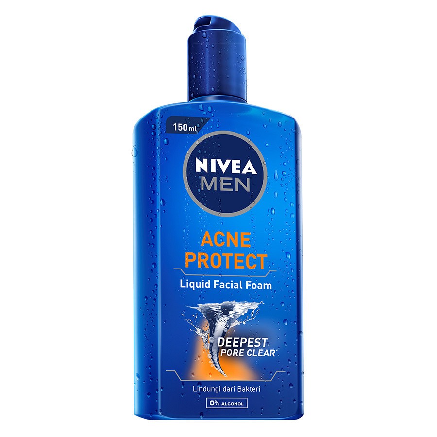 Gel Rửa Mặt Ngừa Mụn cho Nam Nivea Men Acne Protect Liquid Facial Protect 150ml (Indonesia)