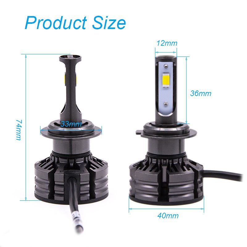 Đèn pha xe hơi siêu sáng H4 H7 LED H11 HB4 HB3 H8 9012 80W 10000LM 12V CSP Chips