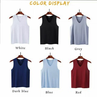Áo 3 lỗ nam cổ chữ v không đường viền chất thun lụa thoáng mát