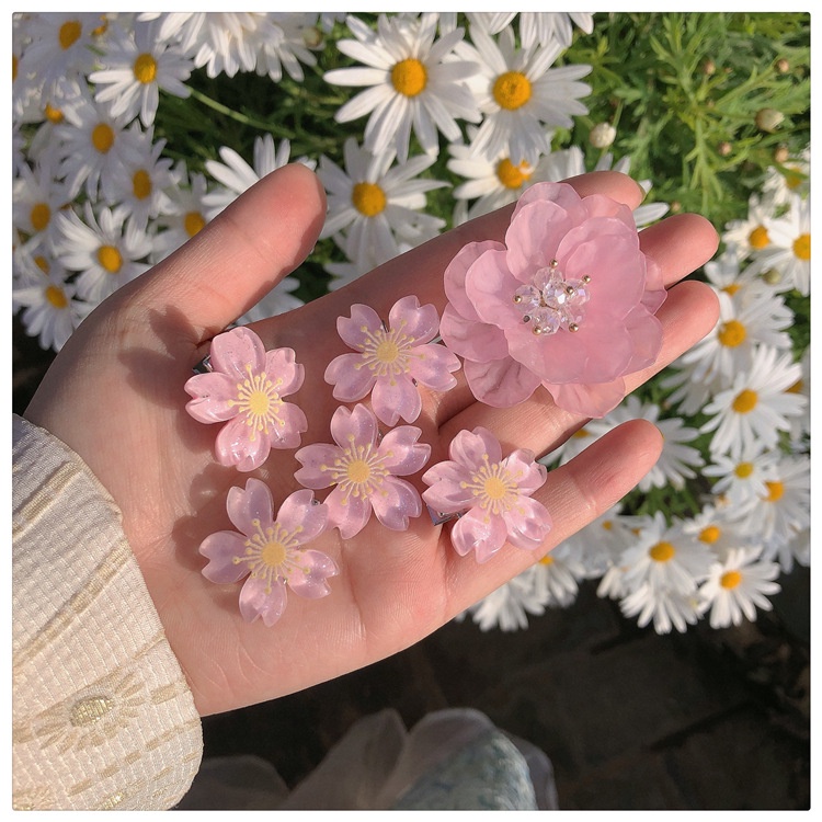 Kẹp Tóc Hình Bông Hoa Anh Đào Phong Cách Hàn Quốc Dễ Thương Cho Nữ