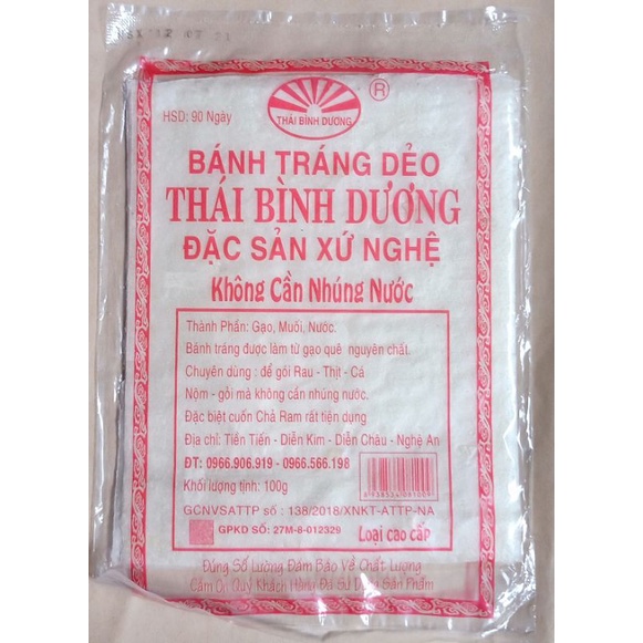 Bánh Tráng Dẻo Dùng Cuốn Rau - Thịt Cá - làm Ram - cuộn gỏi - gói 100gr 30 đến 40 lá bánh