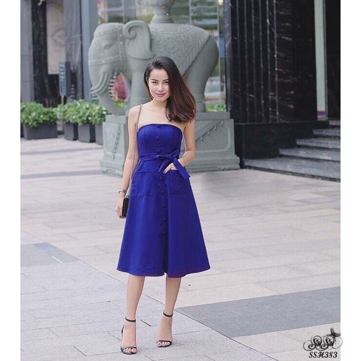 Đầm cúp ngực dáng xòe nhiều màu