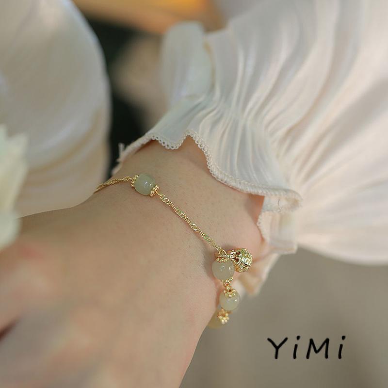 Vòng Tay Chuông Đá Ngọc Bích Nhân Tạo Hetian Làm Quà Tặng Cho Bạn Gái