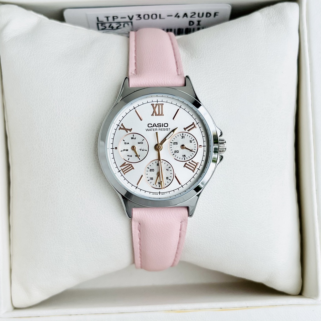 Đồng hồ kim nữ dây da chính hãng Casio Quartz LTP-V300L-4A2 Japan