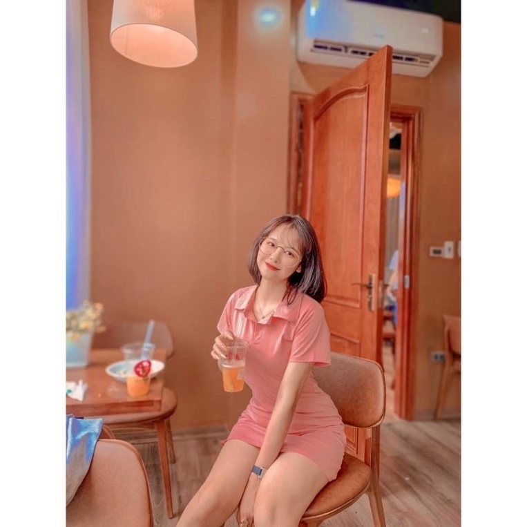 [HOT] Đầm dáng suông polo chất cotton 4 chiều năng độngVáy polo ngắn tay