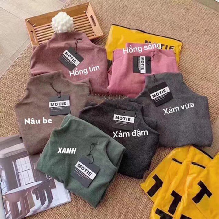 Áo Len Dệt Cổ Lọ Giữ Nhiệt Xuất Nhật Motie (Túi Zip)