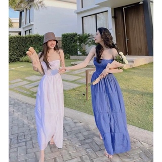 Maxi ống nhún chỉ ngực