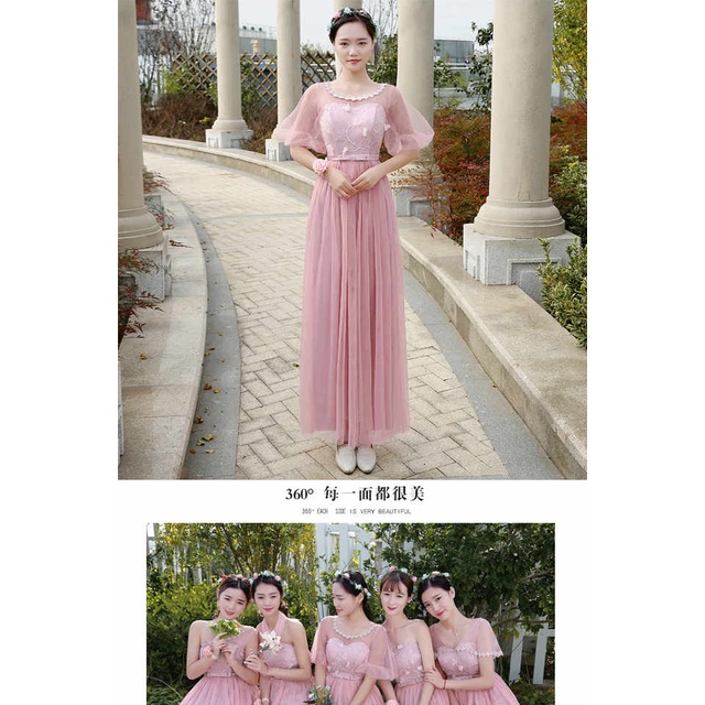 Đầm Phù Dâu Dáng Dài Phong Cách Hàn Quốc 2022 Mới