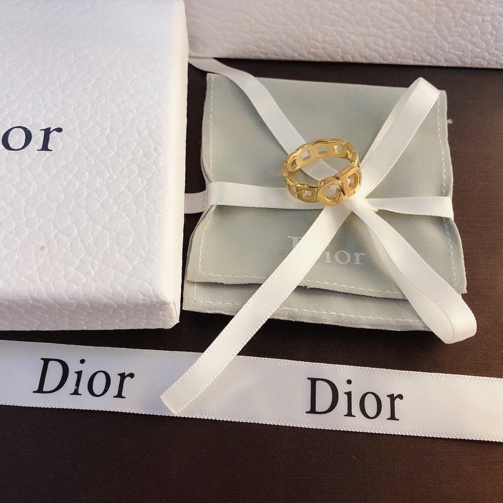 Nhẫn đeo tay Dior mạ vàng/bạc 925 thiết kế đơn giản phong cách Hàn Quốc thời trang cho nữ