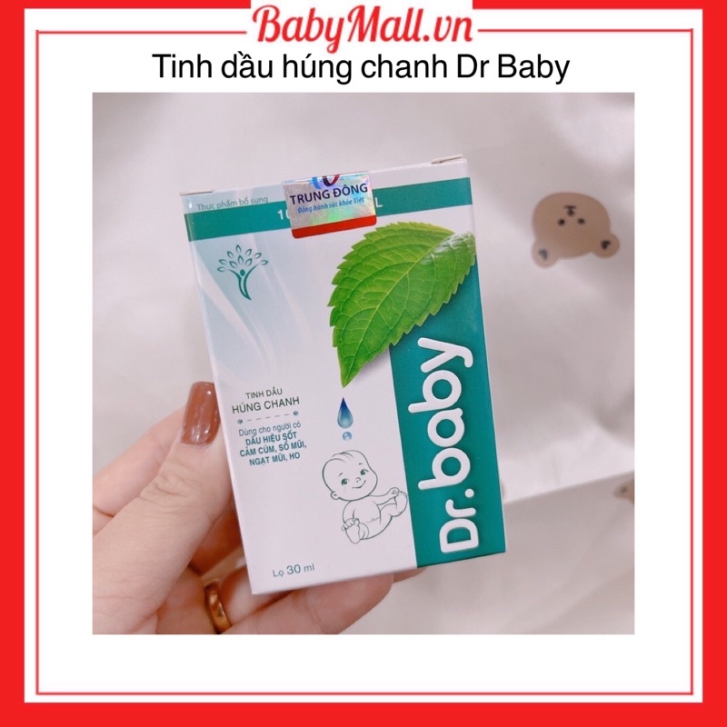 Tinh dầu húng chanh lọ 30ml Dr.baby dùng khi sốt/ cảm cúm 5080