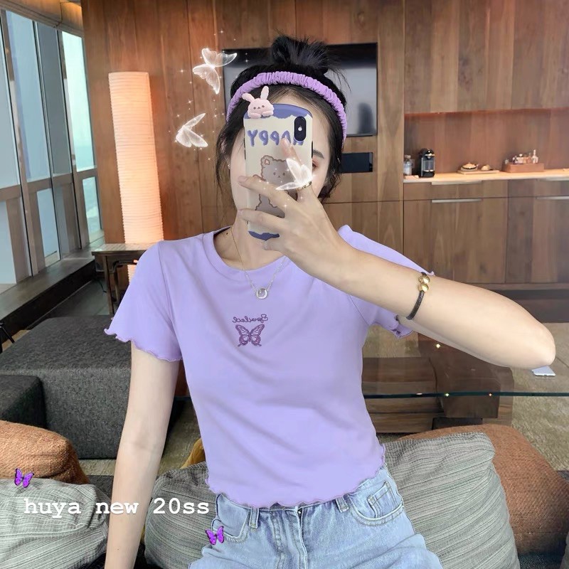 [ĐỦ SIZE] ÁO CROPTOP NỮ HOẠ TIẾT BUTTERFLY THÊU NỔI ⚡️ 𝐅𝐑𝐄𝐄 𝐒𝐇𝐈𝐏 ⚡️ULZZANG STYLE, CÁ TÍNH NGỌT NGÀO - MÃ CR1 | BigBuy360 - bigbuy360.vn