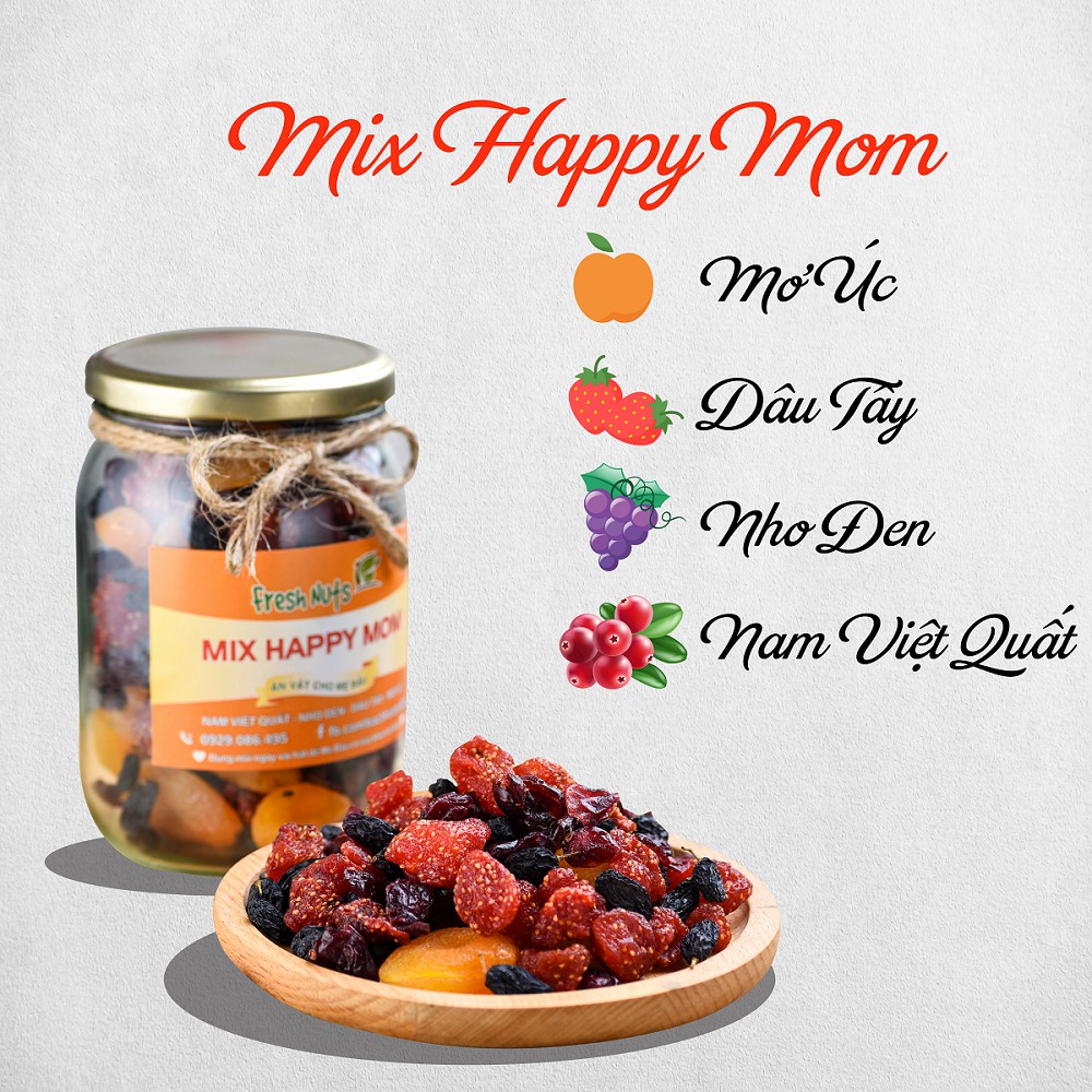 Mix Trái Cây HAPPY MOM 4 Loại Quả 350g