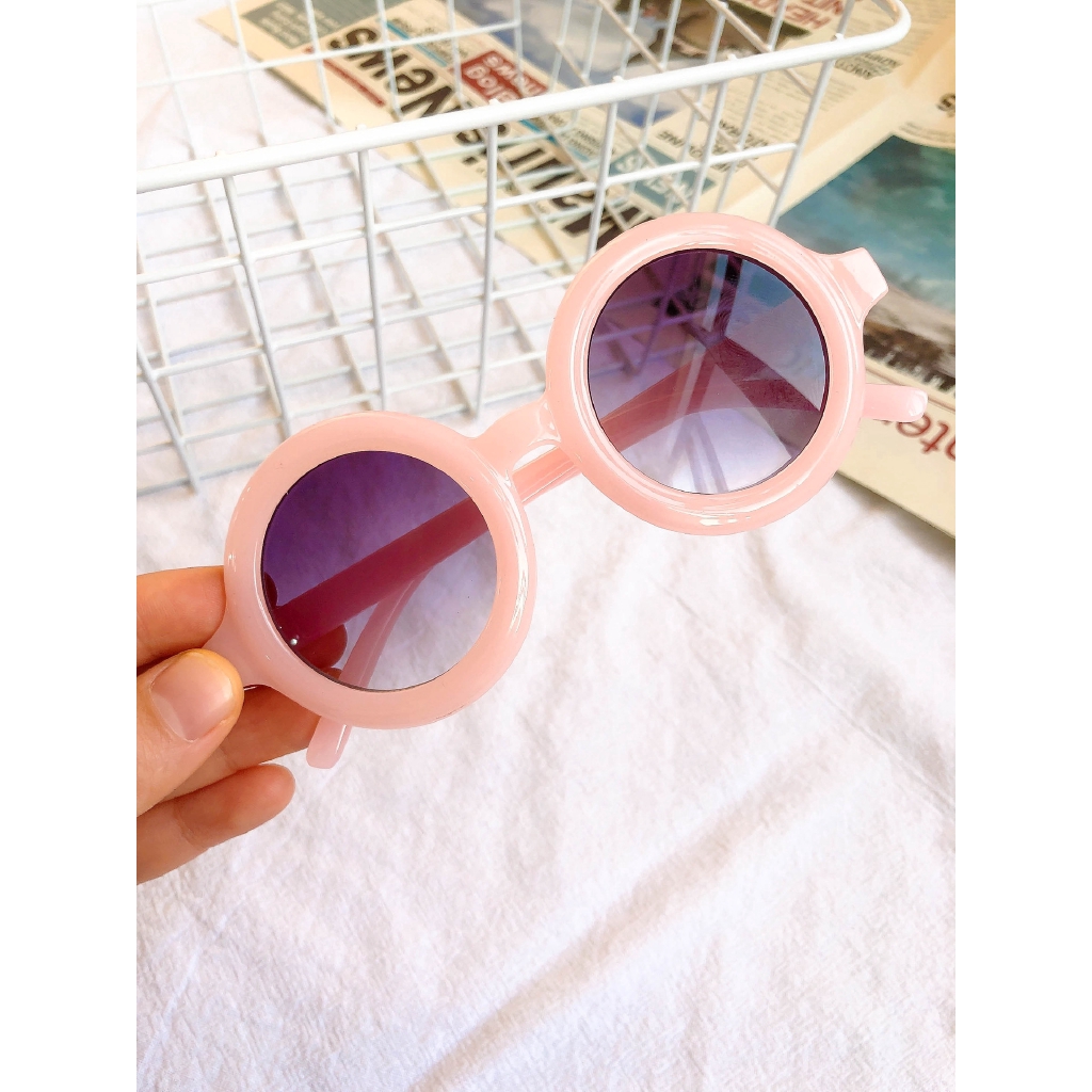 Kính Mát Gọng Tròn Phong Cách Retro 2021 Cho Bé
