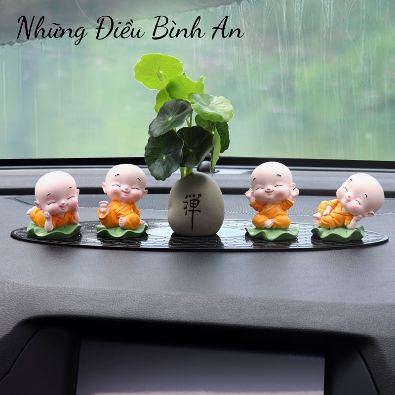 Tiểu cảnh trang trí nội thất ô tô, tượng, bàn làm việc/ Lọ lá sen trang trí 💕FREESHIP 50k💕 - Những Điều Bình An