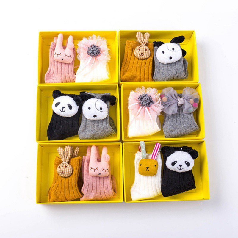 Set 2 đôi tất họa tiết động vật đáng yêu dành cho bé