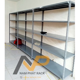 Kệ Sắt V Lỗ 5 tầng: Cao 2m, dài 1.5m, rộng 0.4m