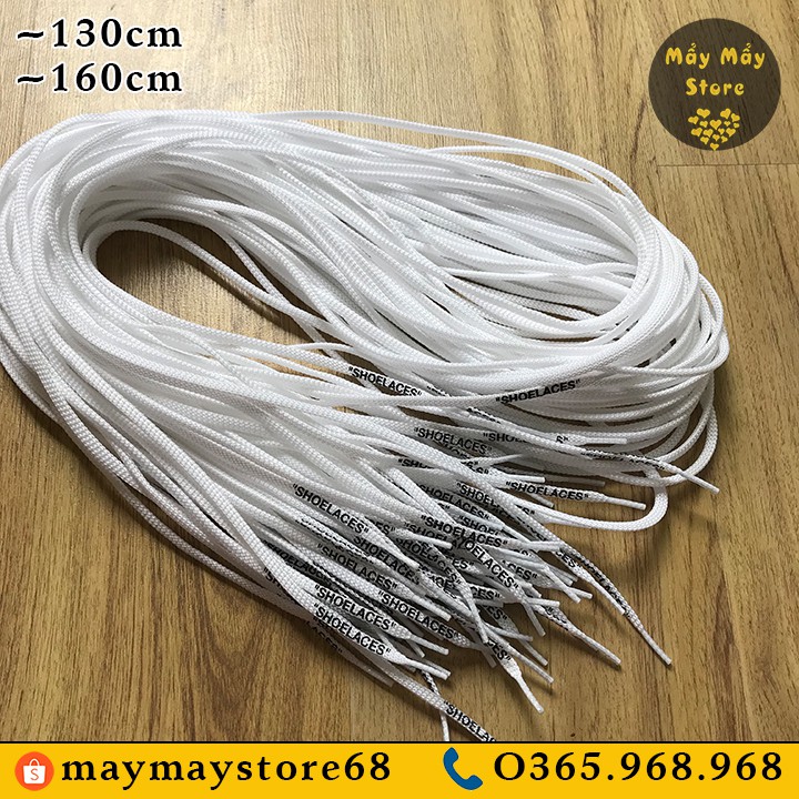 Dây Giày SHOELACES Màu Trắng Dài 130cm (Cho Giày Có 7-9 Lỗ Xâu)