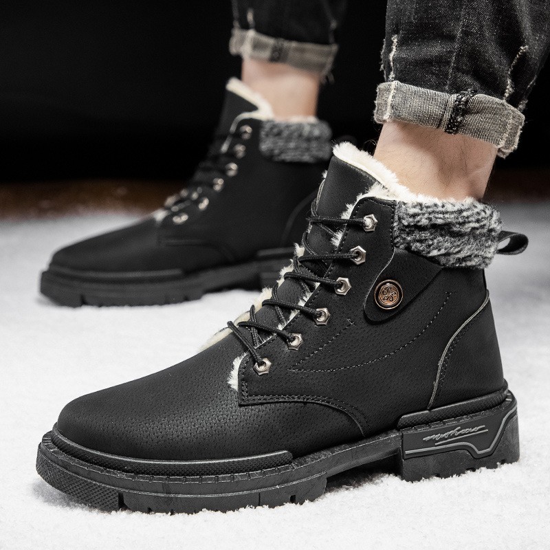 Giày Bốt Martin Lót Nhung Cotton Giữ Ấm Phong Cách Hàn Quốc Thời Trang Mùa Đông Cho Nam 2021 | BigBuy360 - bigbuy360.vn