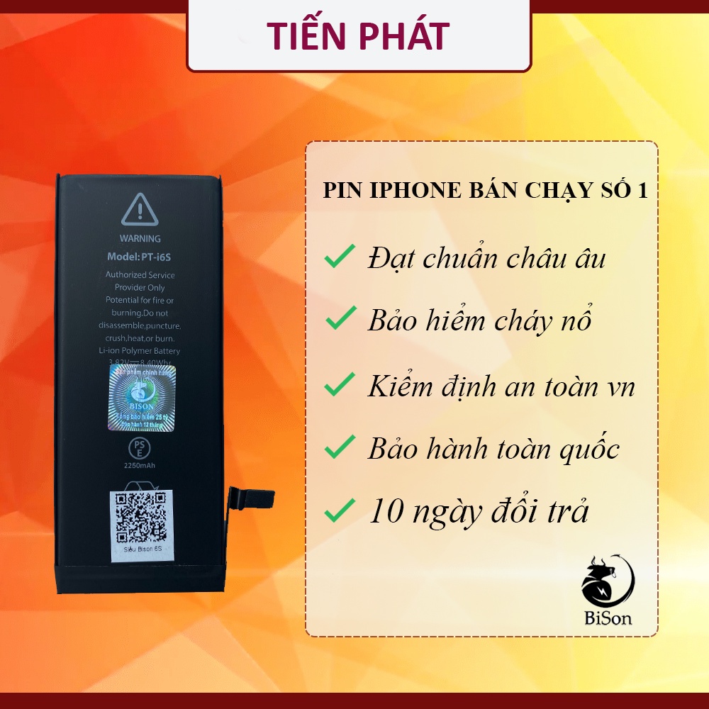 PIN IPHONE BISON CHÍNH HÃNG SIÊU TRÂU DUNG LƯỢNG CAO